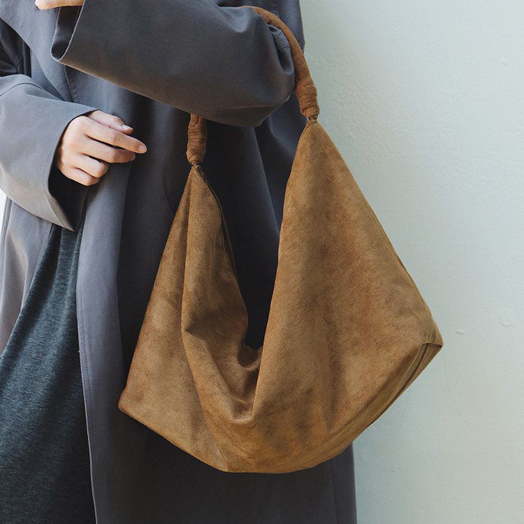 Large-Capacity Commuter Suede Solid-Color Casual Womens Bag