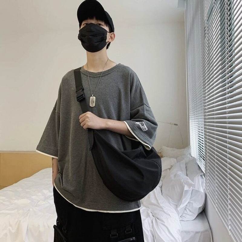 Simple Casual Canvas Bag Men's Chest Japanese Dumpling