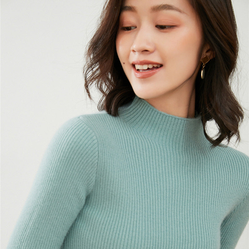 Sweater Women's Bottoming Shirt All-match Tight Slimming Long Sleeve Top