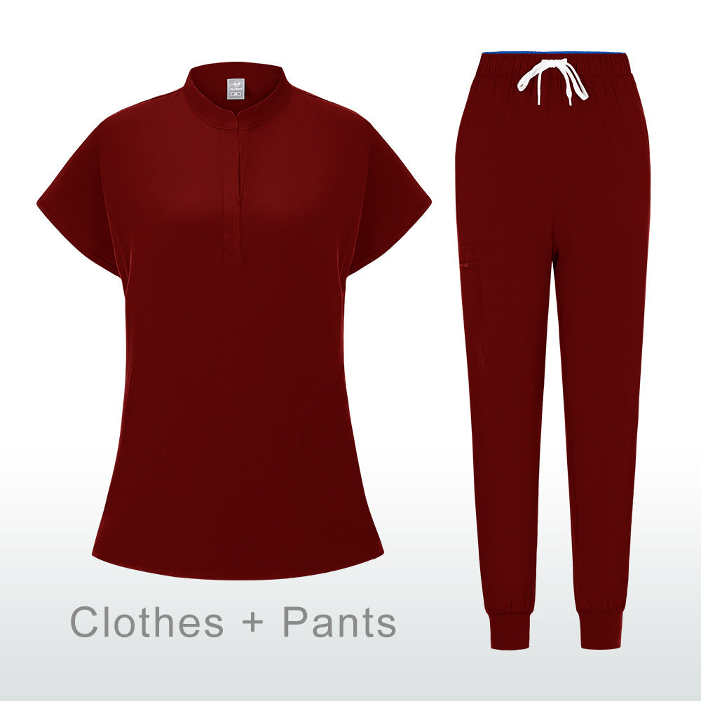 Stretchy, Quick-drying Short-sleeve Scrub Top For Doctors