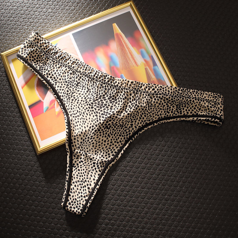 Leopardprint Thong i europæisk og amerikansk stil, sexet og sømløs