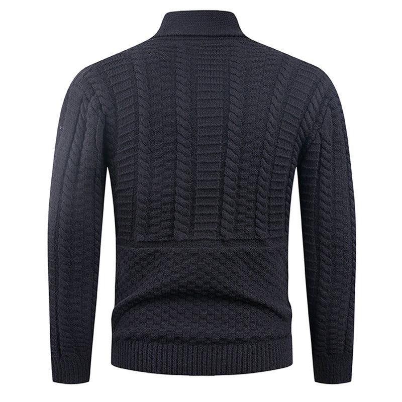 Ny herre cardigan sweaterfrakke med lange ærmer i plus size