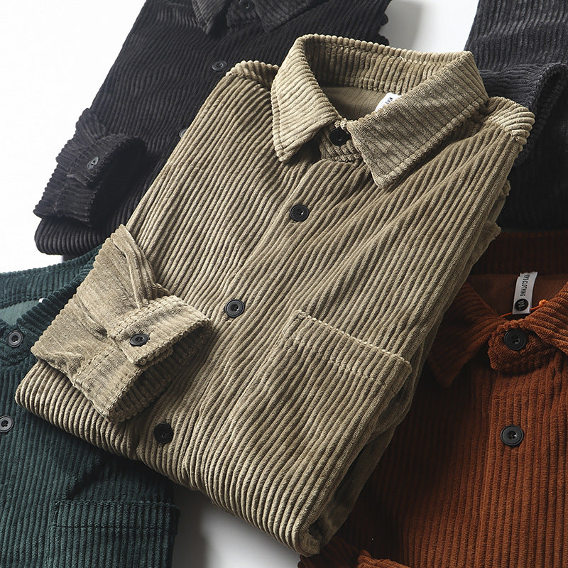 Men's Fashion Corduroy Fabric Long Sleeve