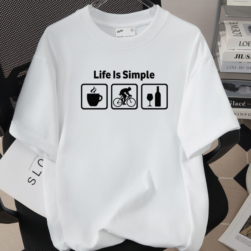 Womens Creative Printed T-Shirt Loose-Fit Top