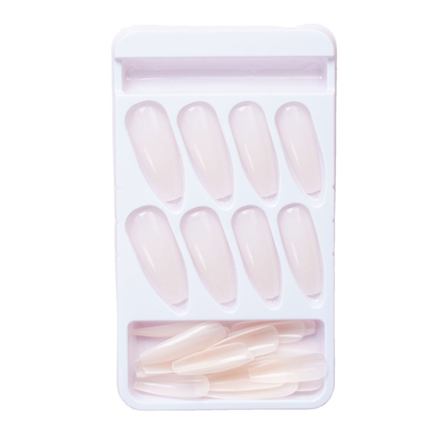 CS-57 Long Ballet Jelly White Fake Nail Tip Wear Nail Stickers Finished Product 24 Pieces