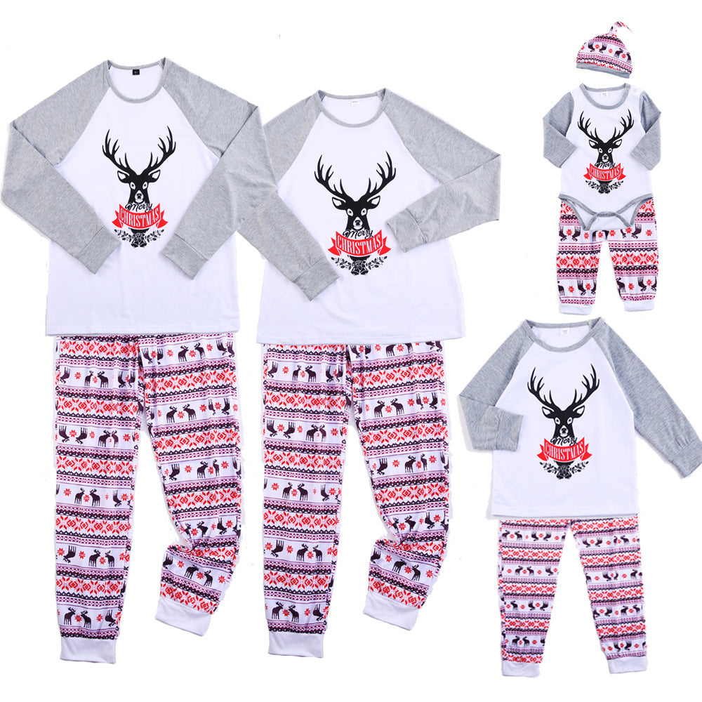 Fashion Printed Family European And American Pajamas Set Family Wear