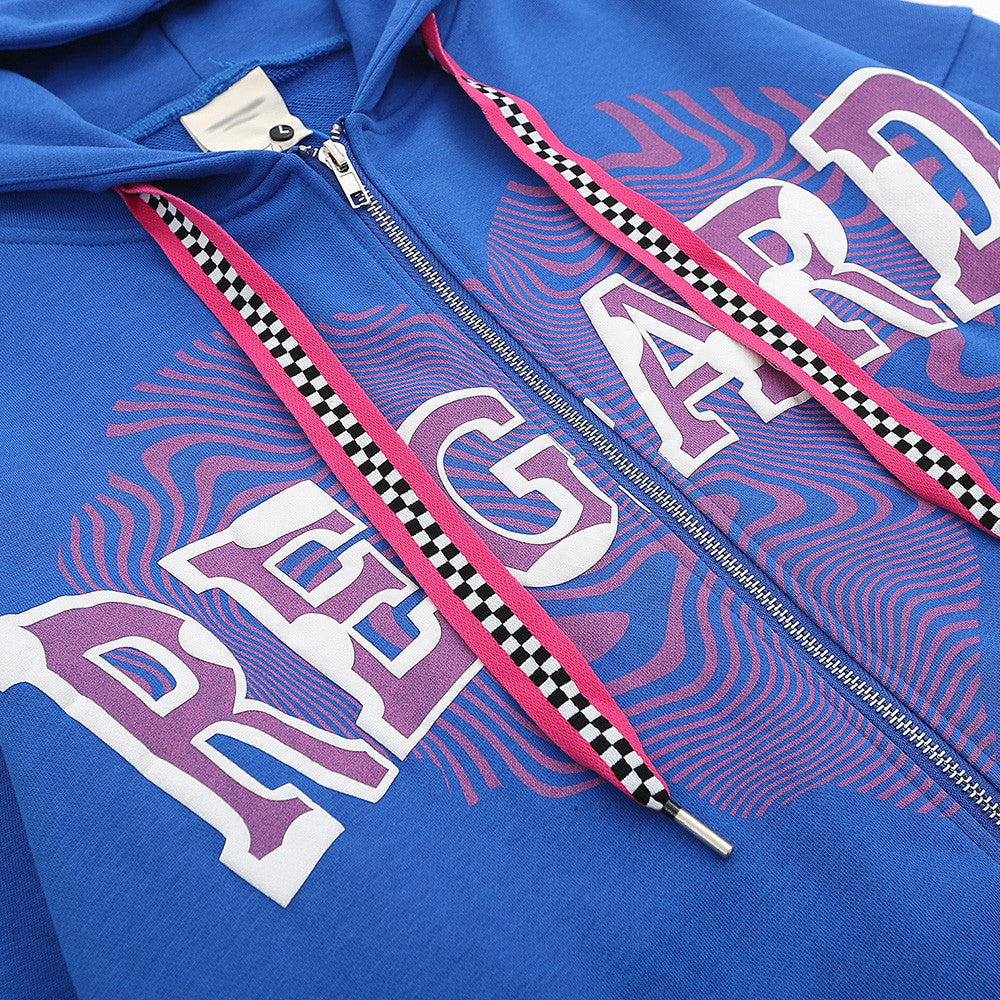 Heart Letter Print Niche Hooded Cardigan