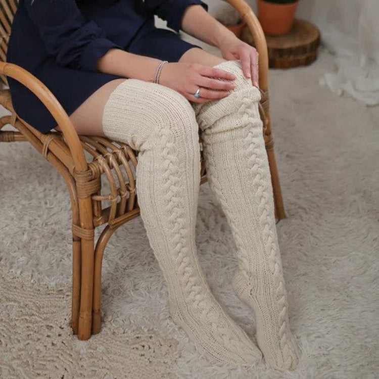 Autumn And Winter New Twist Bunching Socks Knitted Woolen