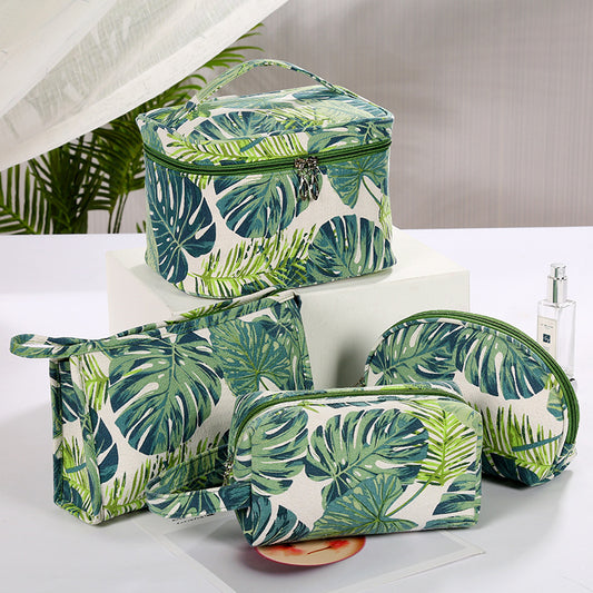 Travel Ladies Canvas Storage Bag With Large Capacity Pure Cotton Creative Printing Cosmetic