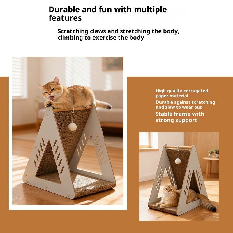 Multi-functional Corrugated Cardboard Scratching Board Cat Nest Climbing Frame