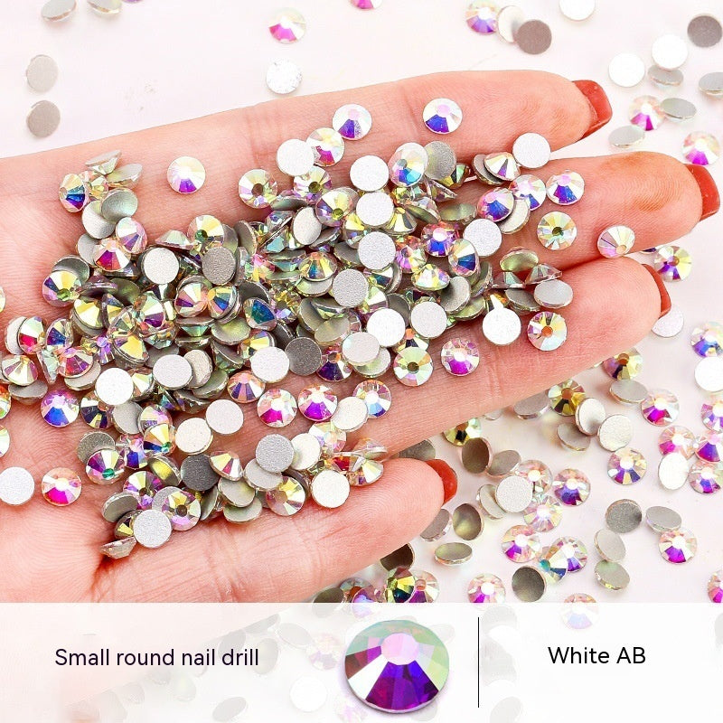 New Nail Ornament Nail Small Round Diamond Super Net Red Simple White Rhinestone Whole Bag