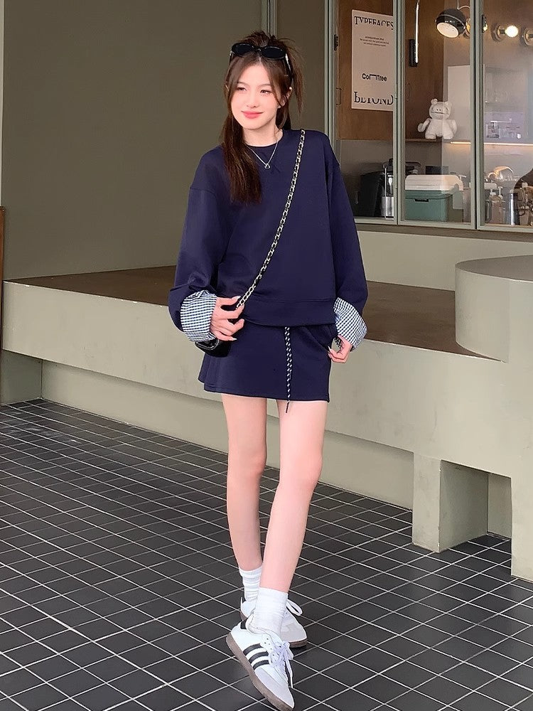 Petite Korean-style Outfit With A High-end Lazy Sweatsuit