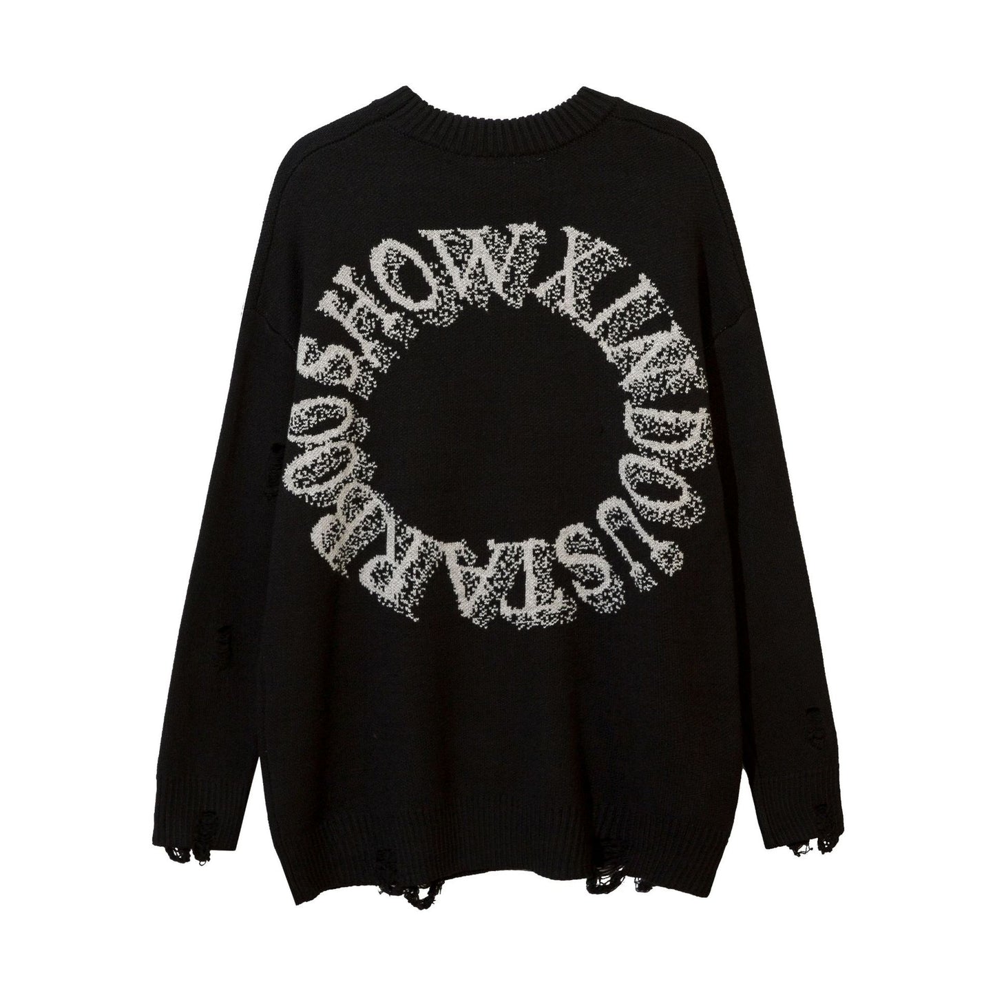 Lazy Style Interesting Design Sense Street Hip Hop Hiphop Couple Ripped Sweater