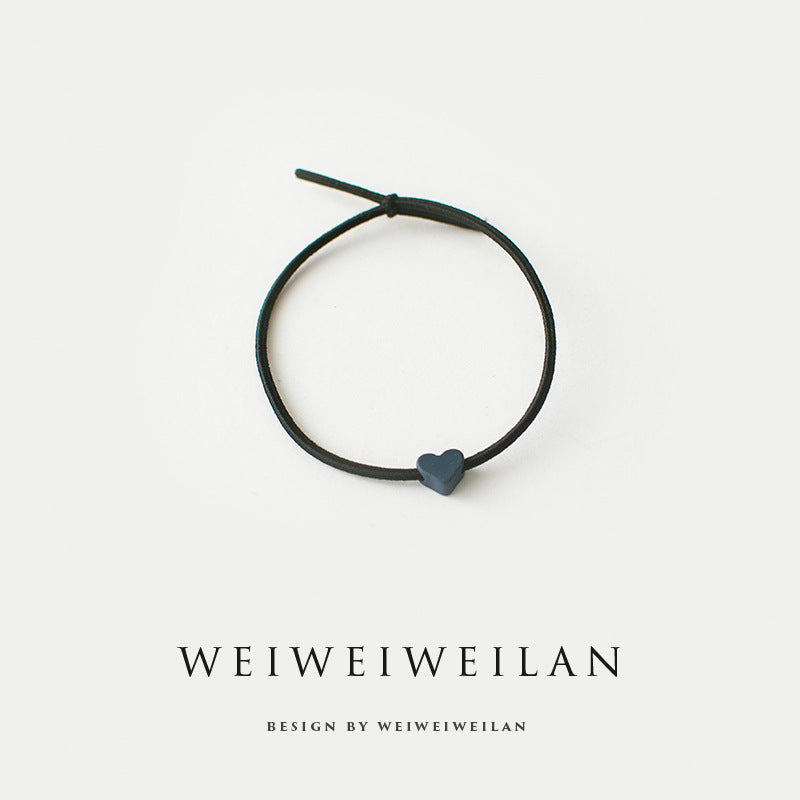 Simple All-match Rubber Band Colored Loving Heart Hair Rope