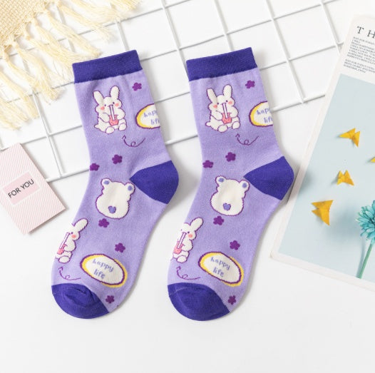 Gummy Bear Series Cotton Socks Women's Preppy Style