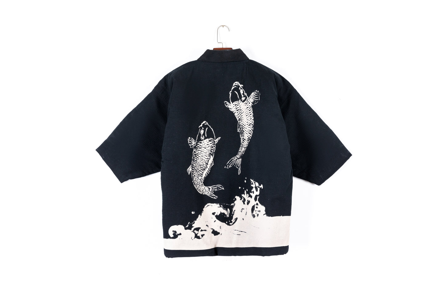 Japanese Traditional Koi Print Kimono Cardigan Thick Cotton Jacket Coat Outerwear Yukata Home Clothes Men Loose Pajamas