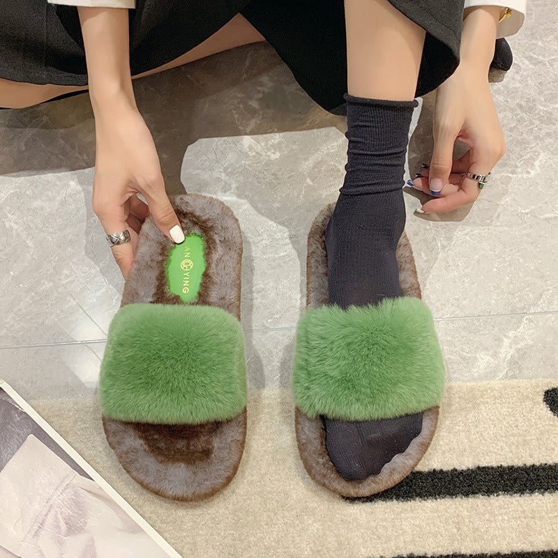 Design Sense Of Niche Flat Versatile Casual Mao Slippers