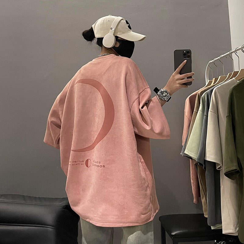 American Retro T-shirt Casual Heavy Summer