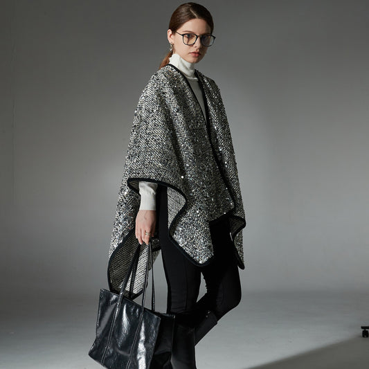 New Women's Fashion Silver Paillette Shawl