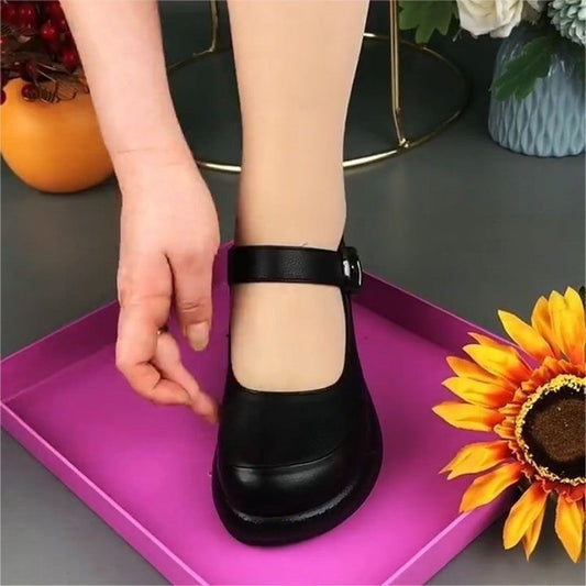 Women's Soft Leather Thick-soled Low-cut Shoes