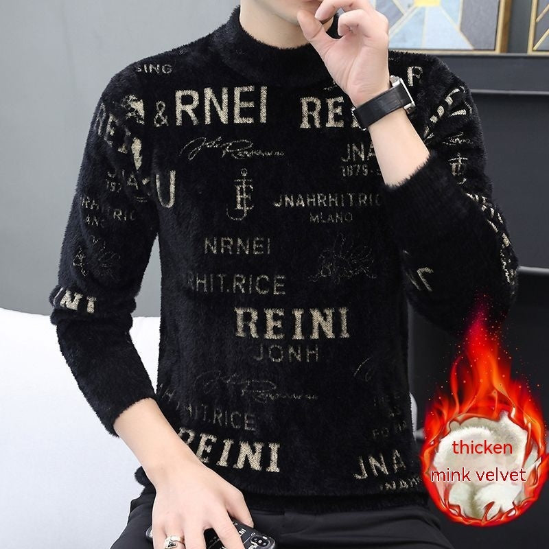 Mink Sweater Men's Warm Bottoming Shirt Trendy Sweater