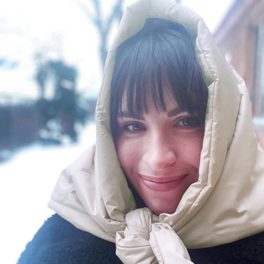 Quilted Headscarf Puffer Scarf Triangle Shawl Hood