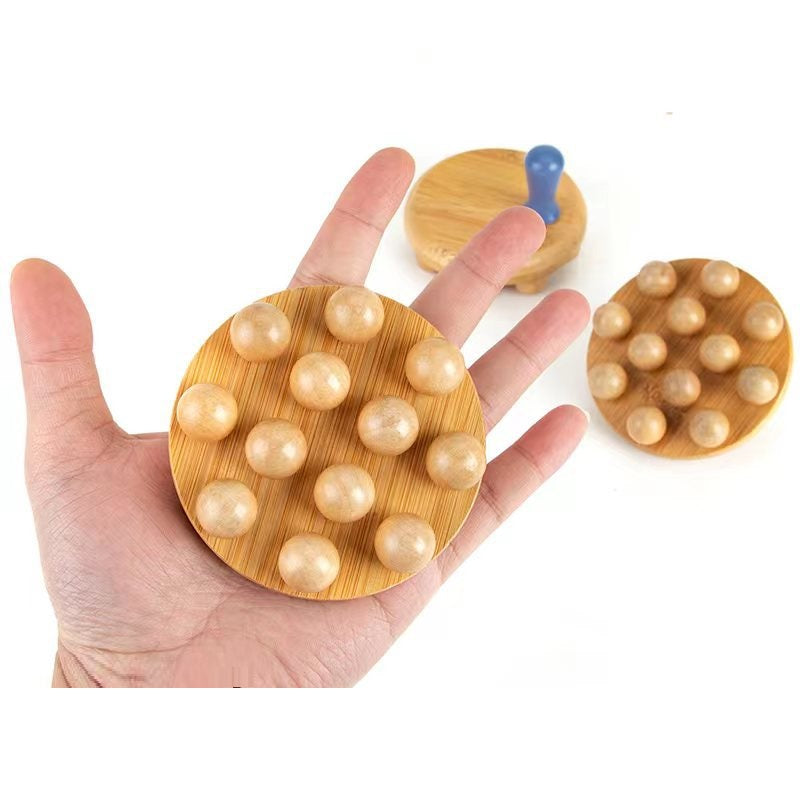 12 Beads Bamboo Scraping Slimming Massage Brush Household Compact And Portable