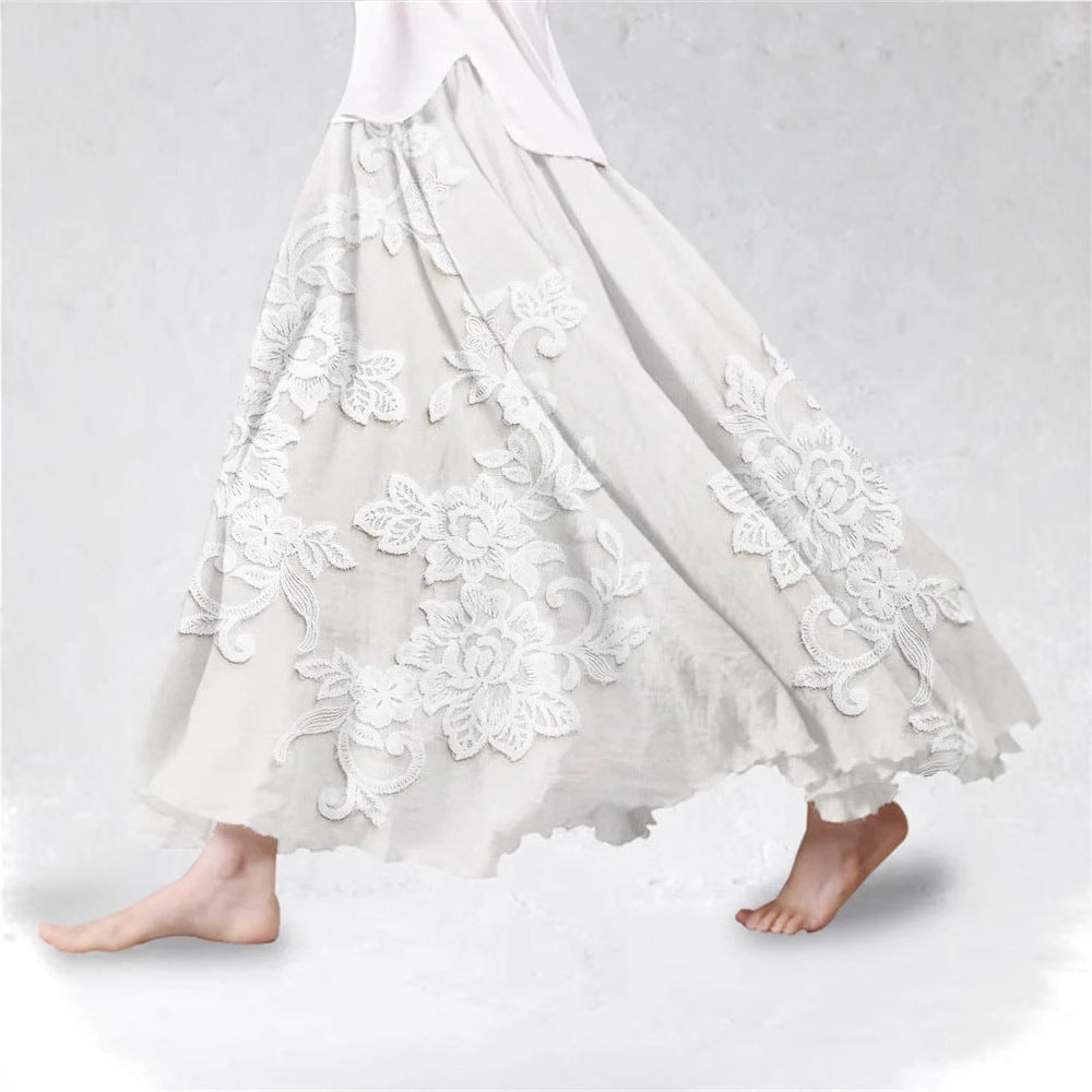 SpringSummer Fashion New Arrival Womens Big-Flared 3D Printed Skirt