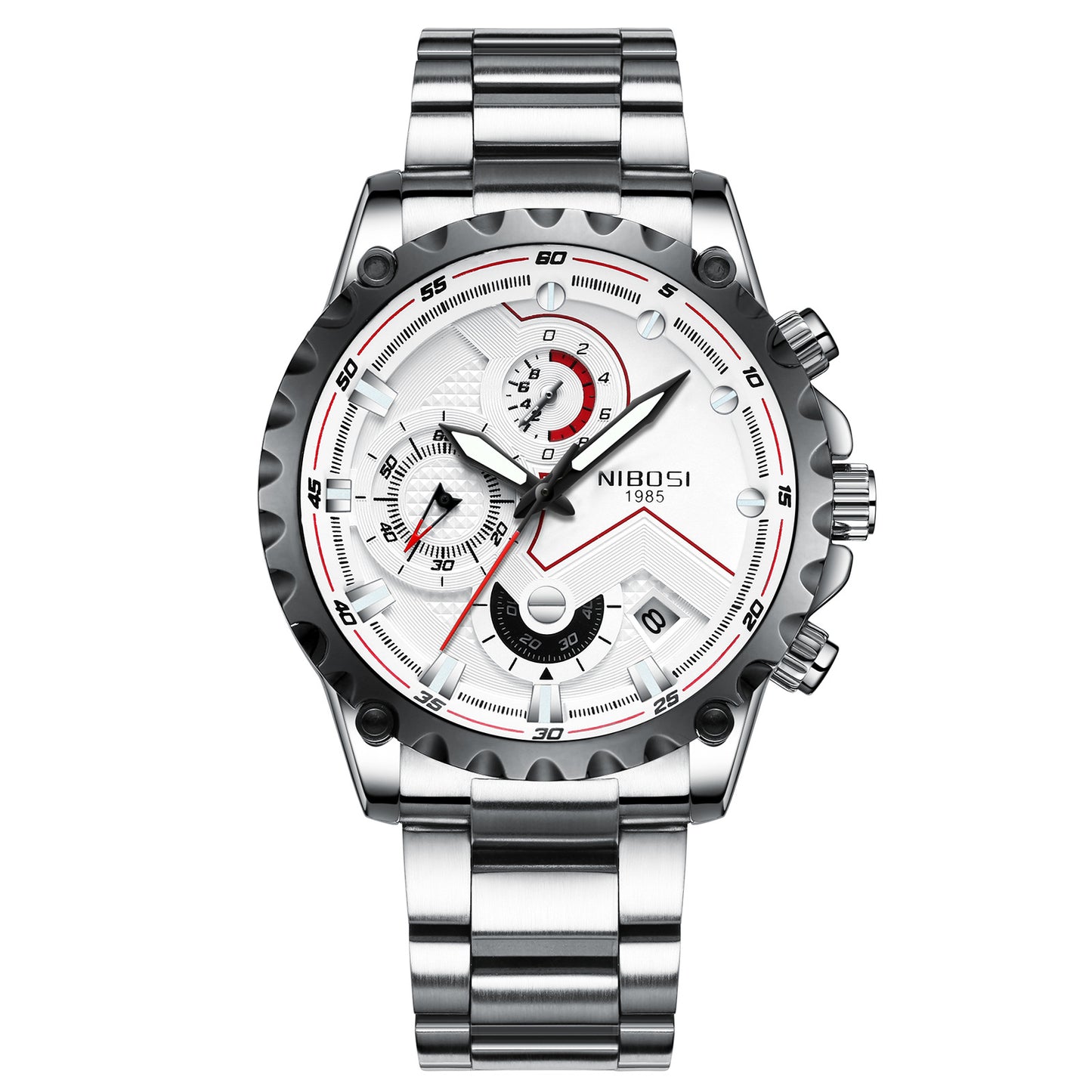 NIBOSI Three Eyes Six Hands Quartz Watch