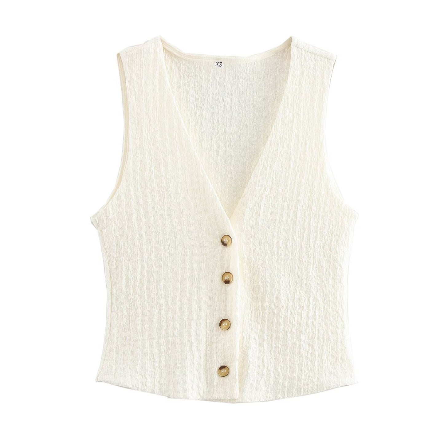 Texture Vest Top Texture Straight-leg Pants Suit