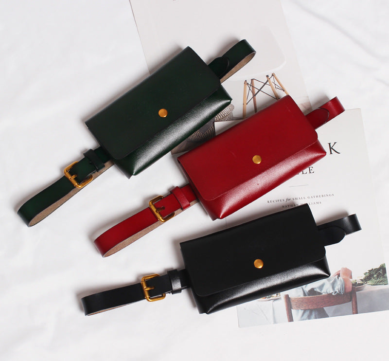 Versatile Colored Leather Mobile Bag For Women