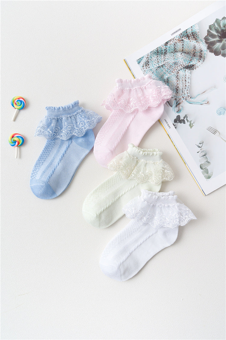 Japanese Lace Princess Short Socks Baby White Dance