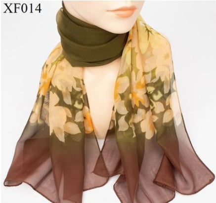 Spring And Autumn Print Chiffon Scarf Shawl