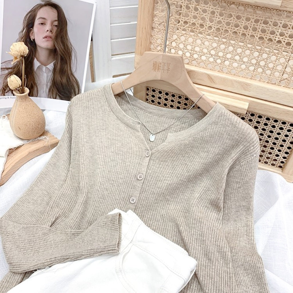 Outer Wear Slim Fit Sweater Cardigan Outerwear Top