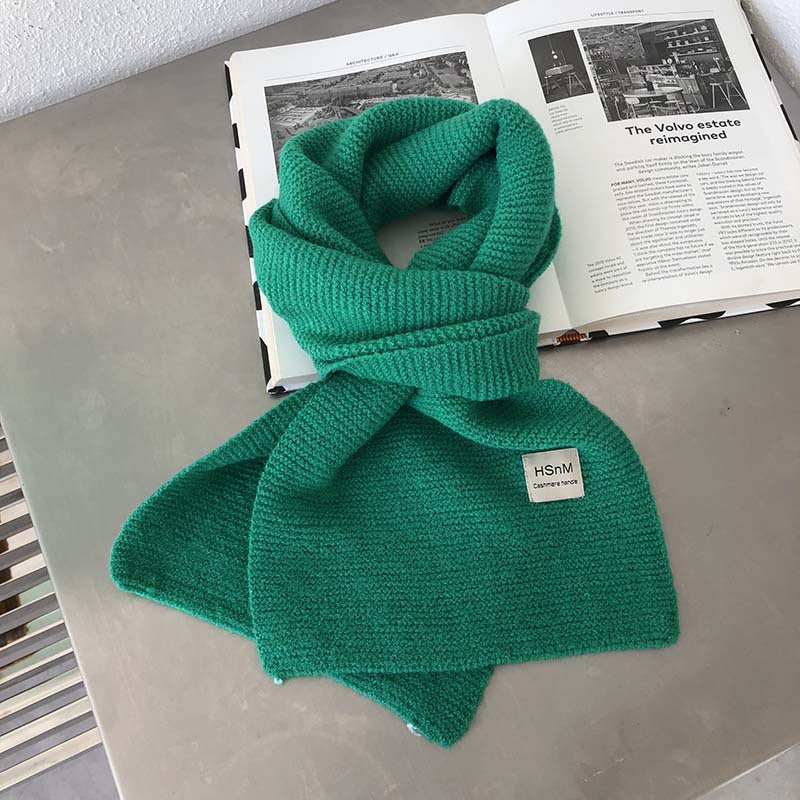 Pure Color Soft Knitted Women's All-match Warm Scarf