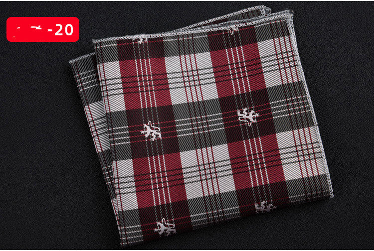 Men's Textured Retro Embroidery Jacquard Square Scarf