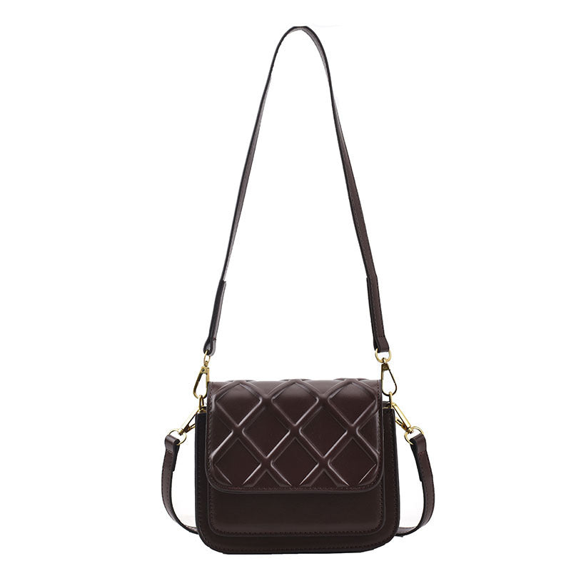 Diamond Check Pineapple Pattern Personalized Car Stitching Solid Color PU Shoulder Bag