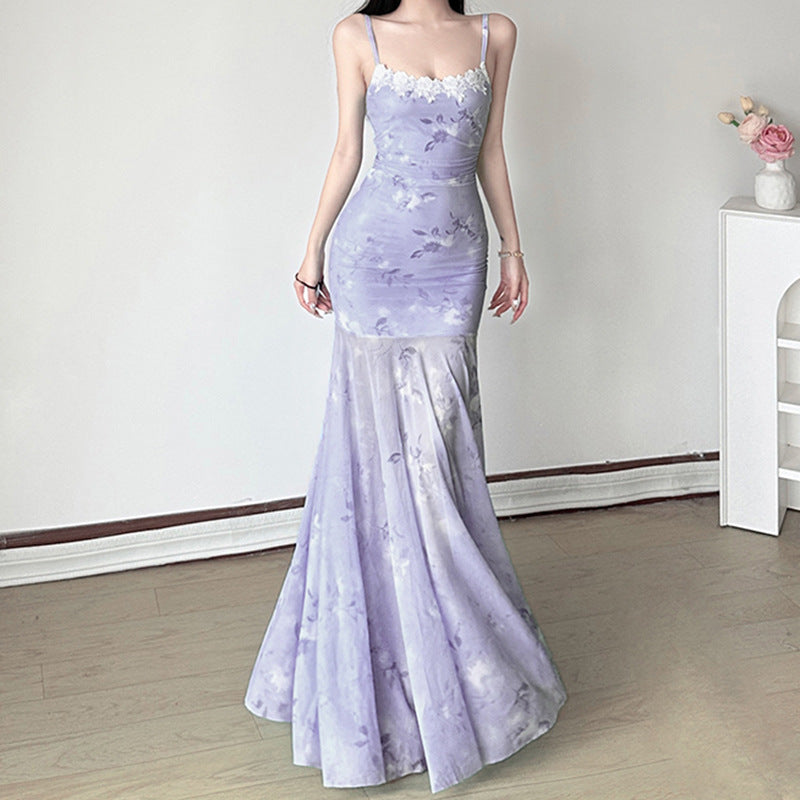 Hip Lifting Semi-permeable Mesh Long Dress