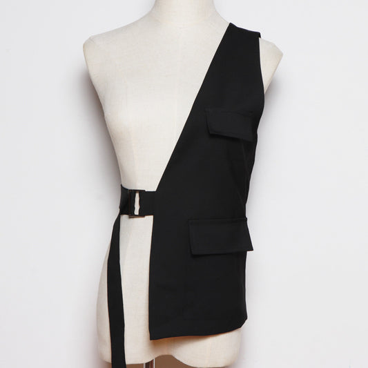 Women's Summer Special-interest Design Shoulder Irregular Waist Seal Vest