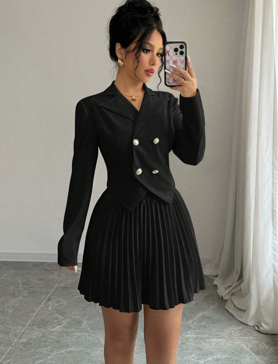 Stylish Two-piece Set Top Denim Short-sleeve Shirt With Butterfly Details