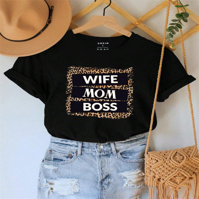 New Printed Round Neck Loose Large Size Short Sleeve T-shirt Top