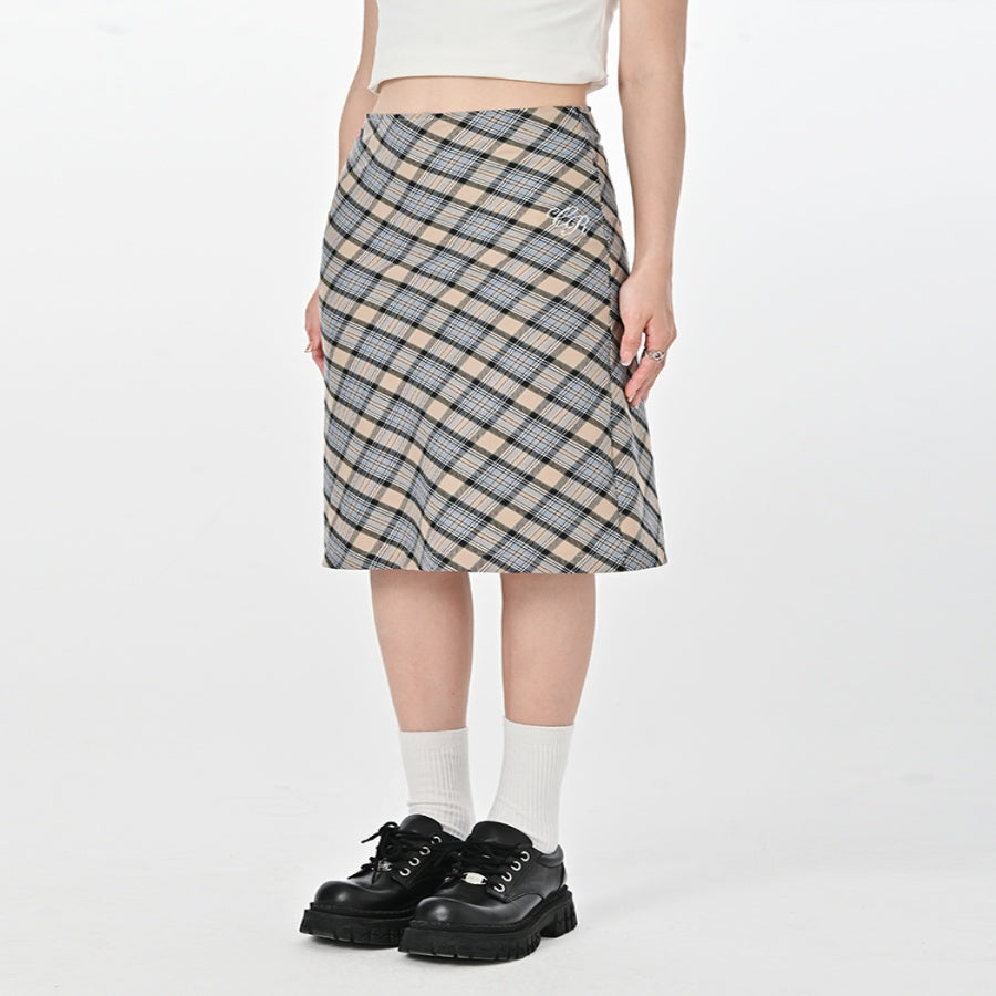 Plaid Skirt Women's High Waist Mid-length Hip Skirt