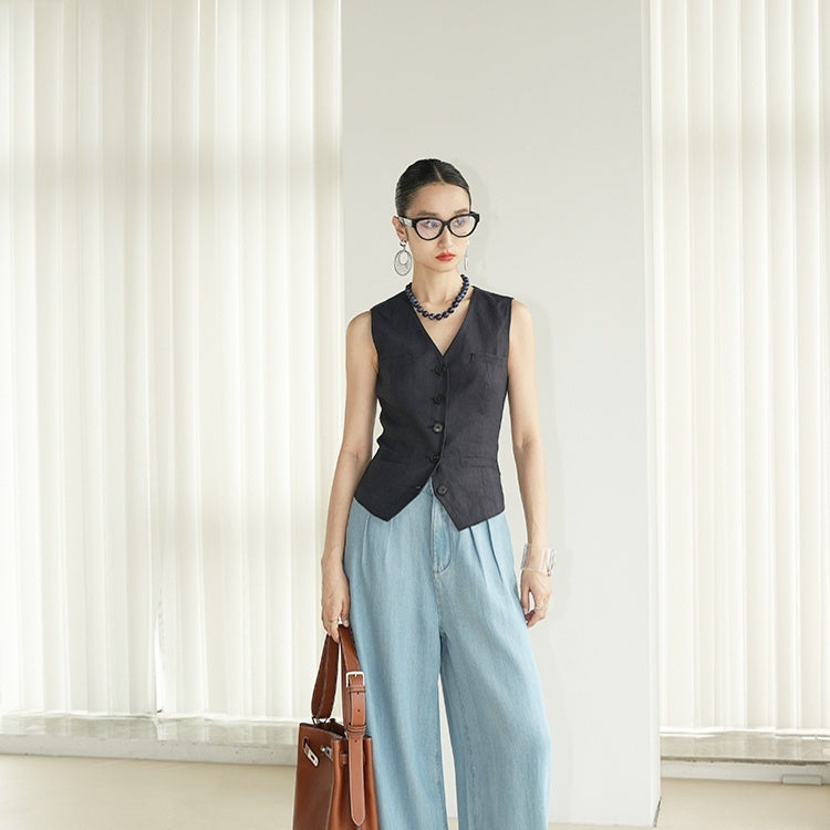 Summer Linen Vest Women's Sleeveless