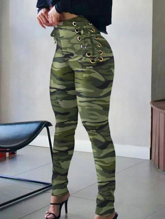 European And American Houndstooth Waist Side Eyelet Tights