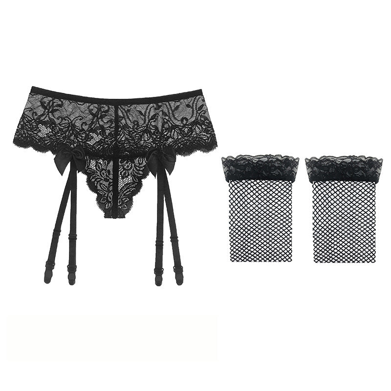 Lace perspective long garter socks