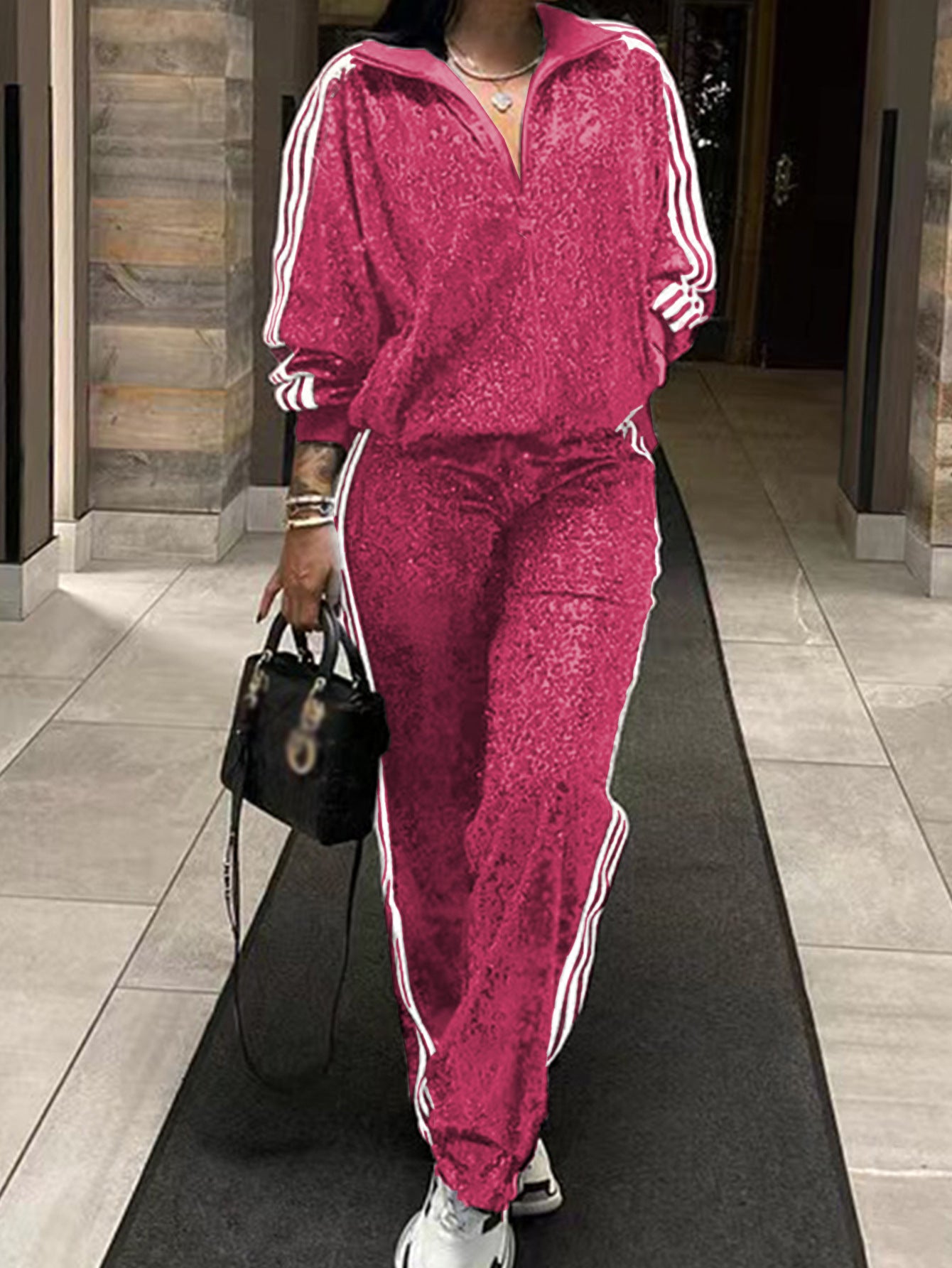 Sequin Plus Size Casual Set For Women