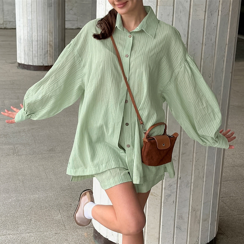 Cotton Pajamas You Can Wear Outside Comfortable Relaxed Fit Long Sleeve Shorts Womens Loungewear