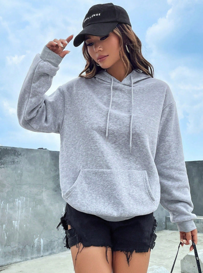 Fleece-lined Hooded Pocket Sweatshirt