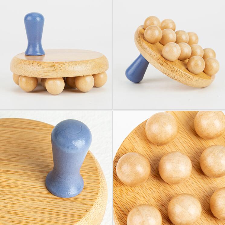 12 Beads Bamboo Scraping Slimming Massage Brush Household Compact And Portable
