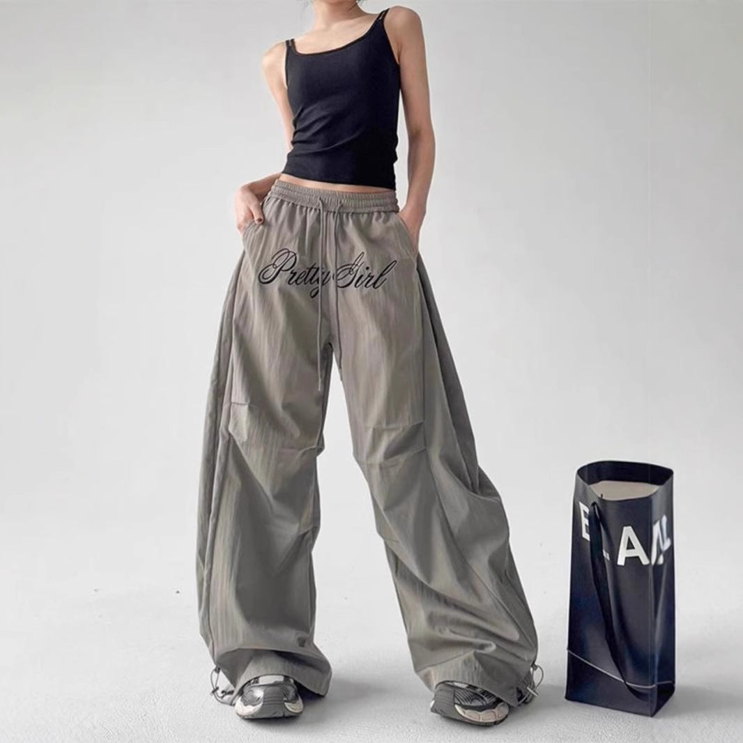 Men's And Women's Letter Embroidery Retro Paratrooper Pants